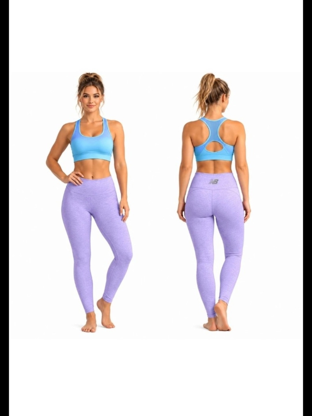 New Balance Light Blue Sports Bra And Leggings Small